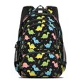 thumbnail image 2 of Dinosaur and Star Black Pattern Cute School Backpack Bag with Padded Back and Adjustable Shoulder Straps 16.9 X 12.6 X 5.9 Inches, 2 of 5