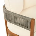 thumbnail image 5 of Christopher Knight Home 2-Piece Patio Furniture Set, Acacia Wood Tub Loveseat with Woven Rope Table and Beige Cushions, Weather-Resistant, Teak, 5 of 10
