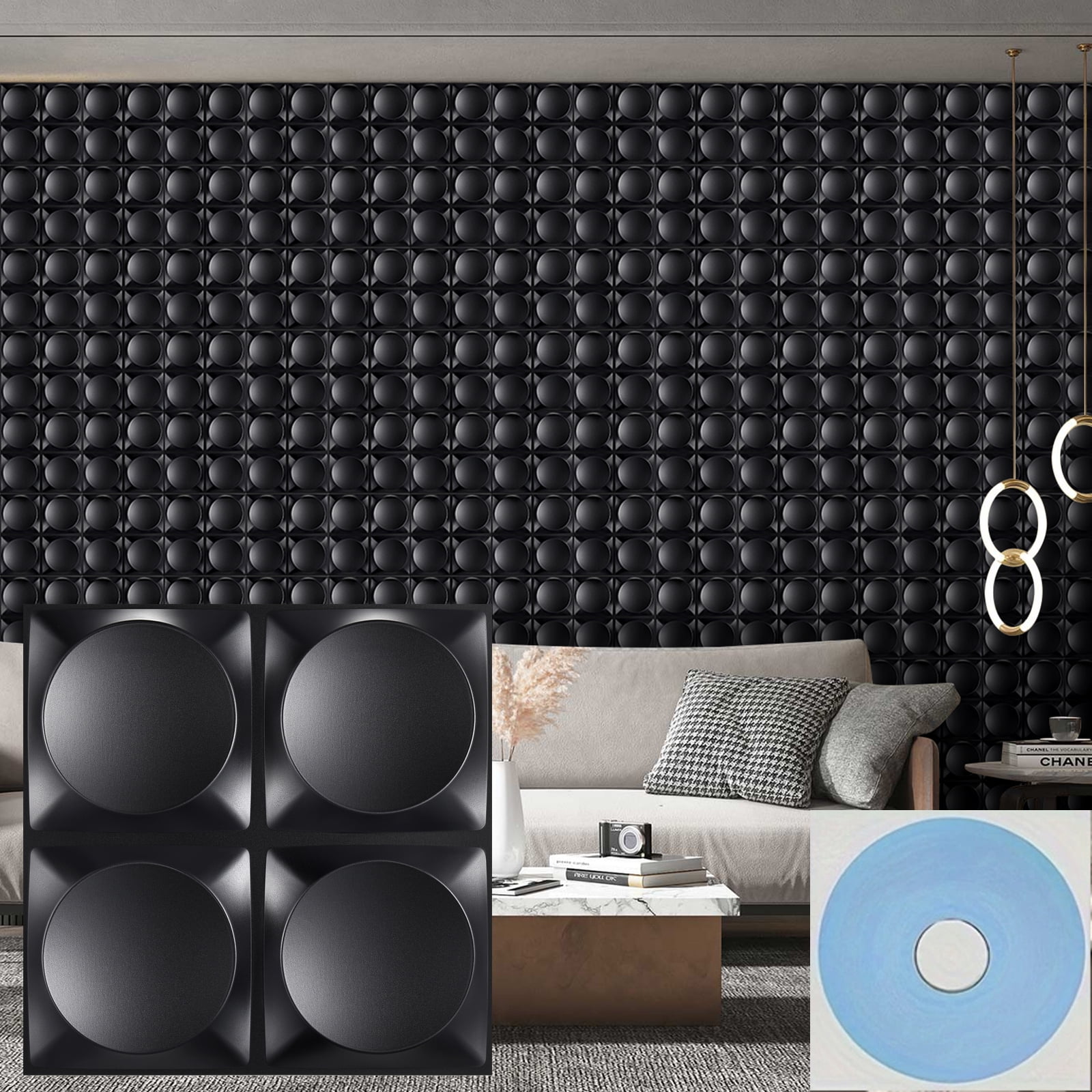 Art3d Wave Design IV 19.7 in. x 19.7 in. PVC 3D Wall Panel (12