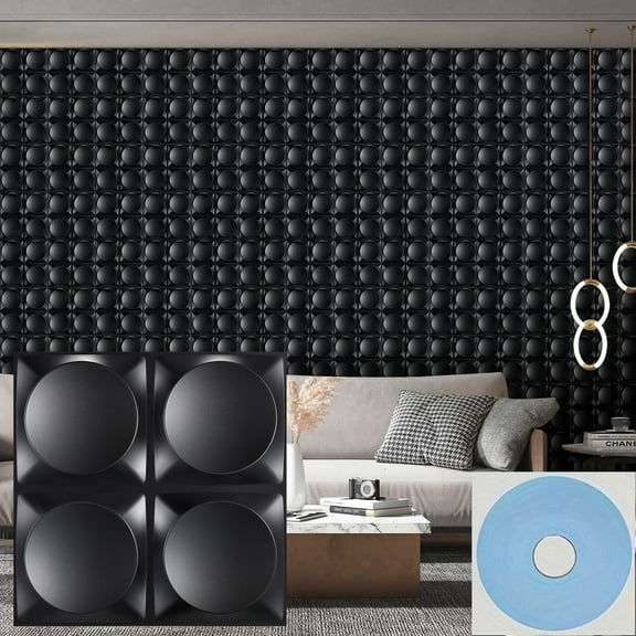 30 Pack Decorative 3D Wall Panels for Interior Wall Decor Living Room, 11.8"x11.8" Wall Art PVC Panels for Bedroom TV Background Gaming Room Decor