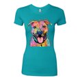 thumbnail image 3 of Dean Russo Best Dog Dog Lover Womens Slim Fit Junior Tee, Tahiti Blue, X-Large, 3 of 6