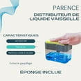 thumbnail image 3 of Distributeur de Liquide Vaisselle avec Porte-Éponge et Distributeur de Savon - Organisateur d'Évier avec Éponge, 3 of 4