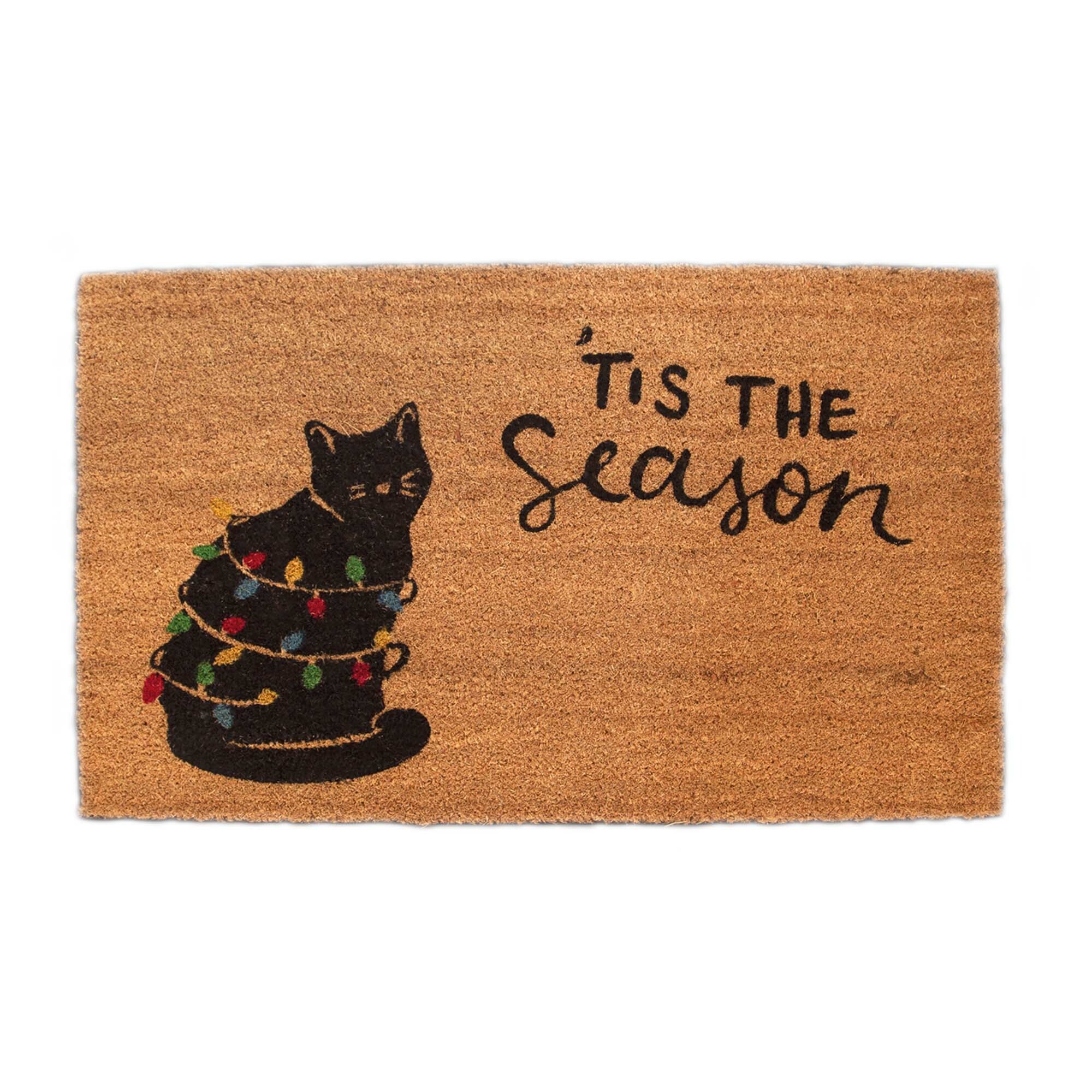 4 Cats & Dogs: Convertible 27 x 39" Entrance Mat, Christmas & Cat (Includes Rectangle Core & Frame)