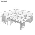 thumbnail image 3 of Patio Furniture Set 5 Pcs Outdoor Conversation Set All Weather Wicker Sectional Couch Sofa Dining Table Chair w/ Ottoman&Pillow My Lux Decor Round, 3 of 7