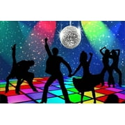 Happy Birthday Disco Banner 70s 80s 90s Fever Dance Let's Glow Crazy Neon Backdrop Background Hippie Party Decorations Supplies