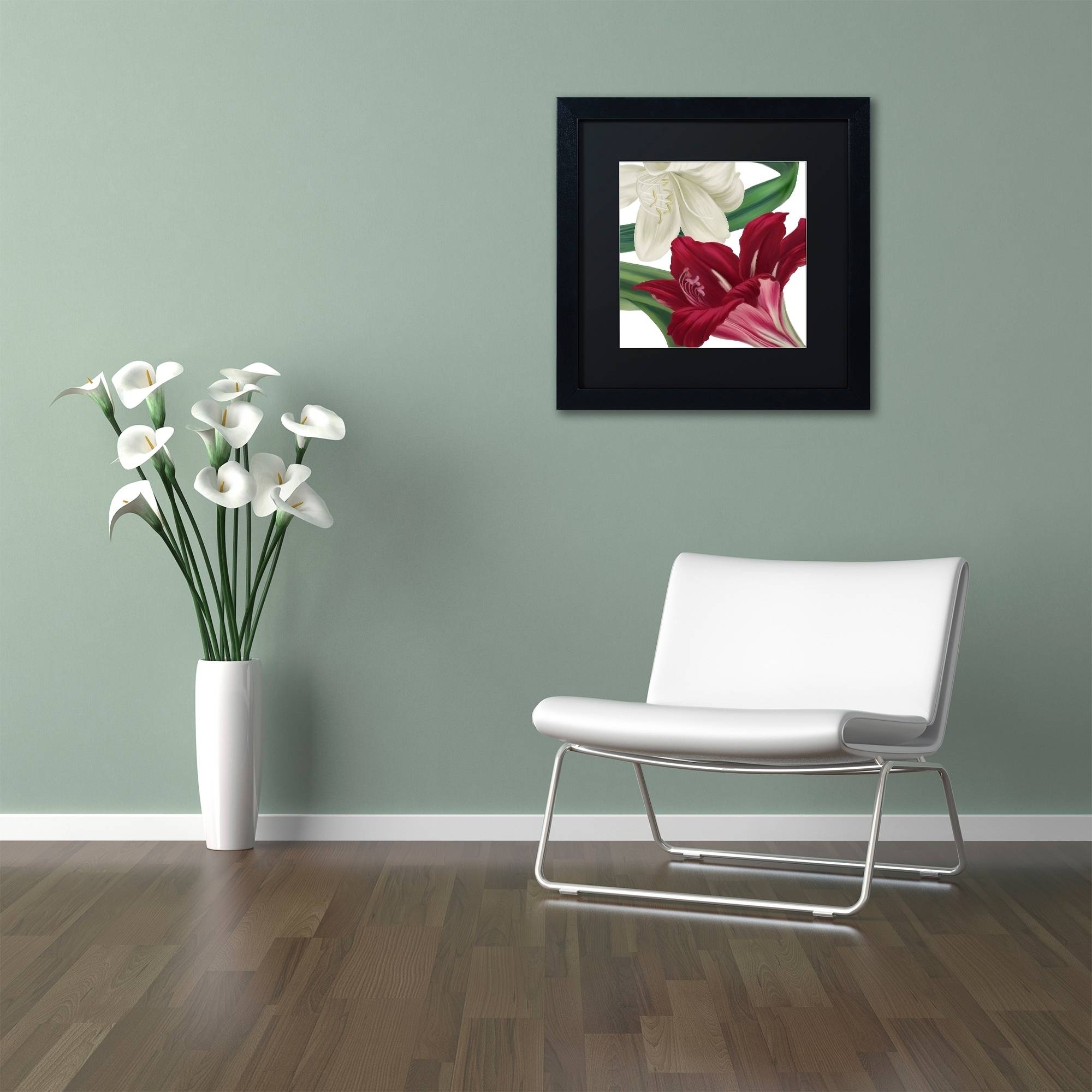 Trademark Fine Art "Christmas Amaryllis II" Canvas Art by Color Bakery Black Matte, Black Frame