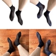 thumbnail image 2 of Mens Thin Sheer Silk Formal Dress Suit Socks Casual Business Socks Nylon Breathable Striped Short Tube Ankle Socks, 2 of 9