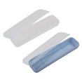 thumbnail image 1 of Caja de almacenamiento portátil para vajilla de viaje de 2 piezas, soporte simple para utensilios de 8 pulgadas con tapa para cubiertos, soporte de plástico plegable para cubiertos para lonchera, 1 of 5