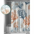 thumbnail image 3 of 60x72 Inch Shower Curtains for Bathroom Orange Ocean Coral Fabric Bath Curtain Decor Retro Coastal Ombre Blue Gradient Waterproof Restroom Curtains Shower Set Accessories with 12 Hooks 60 Inch, 3 of 6