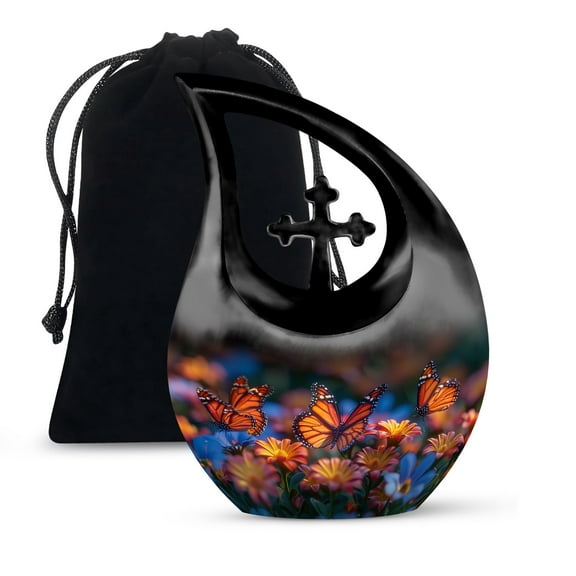 MUKTIVE Colorful Butterfly Large Cremation Urns for Adult Male & Female Ashes - Memorial Urn for Human Ashes Adult Women & Men - Unique Decorative - 10 Inch