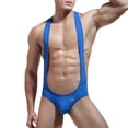 thumbnail image 4 of LSLJS Men's Sexy Underpants Pure Color Sling Breathable Patchwork Ice-silk Underwear, Lingerie Sets, 4 of 6
