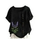 thumbnail image 1 of Vestidos Casuales Para Mujer, Blusas De Mujer De Moda Blusa informal de lino con botones y manga corta estampada para mujer, 1 of 4