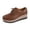 Brown_003, variant on Women's Platform Oxford Shoes Classic Chunky Patent Leather PU Square Toe Wedges Casual Lace Up Sneakers for summer Black 8.5(EU-41)