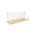 thumbnail image 2 of mfyjkho Wall Mounted Shelf, No Drill Hanging Storage Basket, Bedroom Office Iron Mesh and Wood Organizer, White, Medium Size 35X14X11Cm, 2 of 6