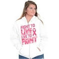 thumbnail image 4 of Fight to Live Breast Cancer Womens Plus Size Graphic Zipper Hoodie Brisco Brands 3X, 4 of 5