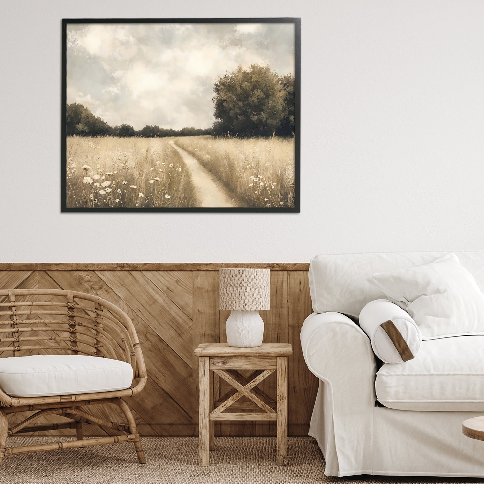 Stupell Industries Journey Through Wildflowers in Meadow Black Framed Giclee Art, design by Creative Studio