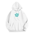 thumbnail image 5 of XIAOCHA Sea Turtle Floral Graphic Hooded Sweatshirt For Women Oversized Drop Shoulder Beach Long Sleeve Pullover Tops, 5 of 6