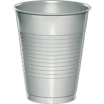 240 Count Bulk Pack Shimmering Silver 16 oz Plastic Cups