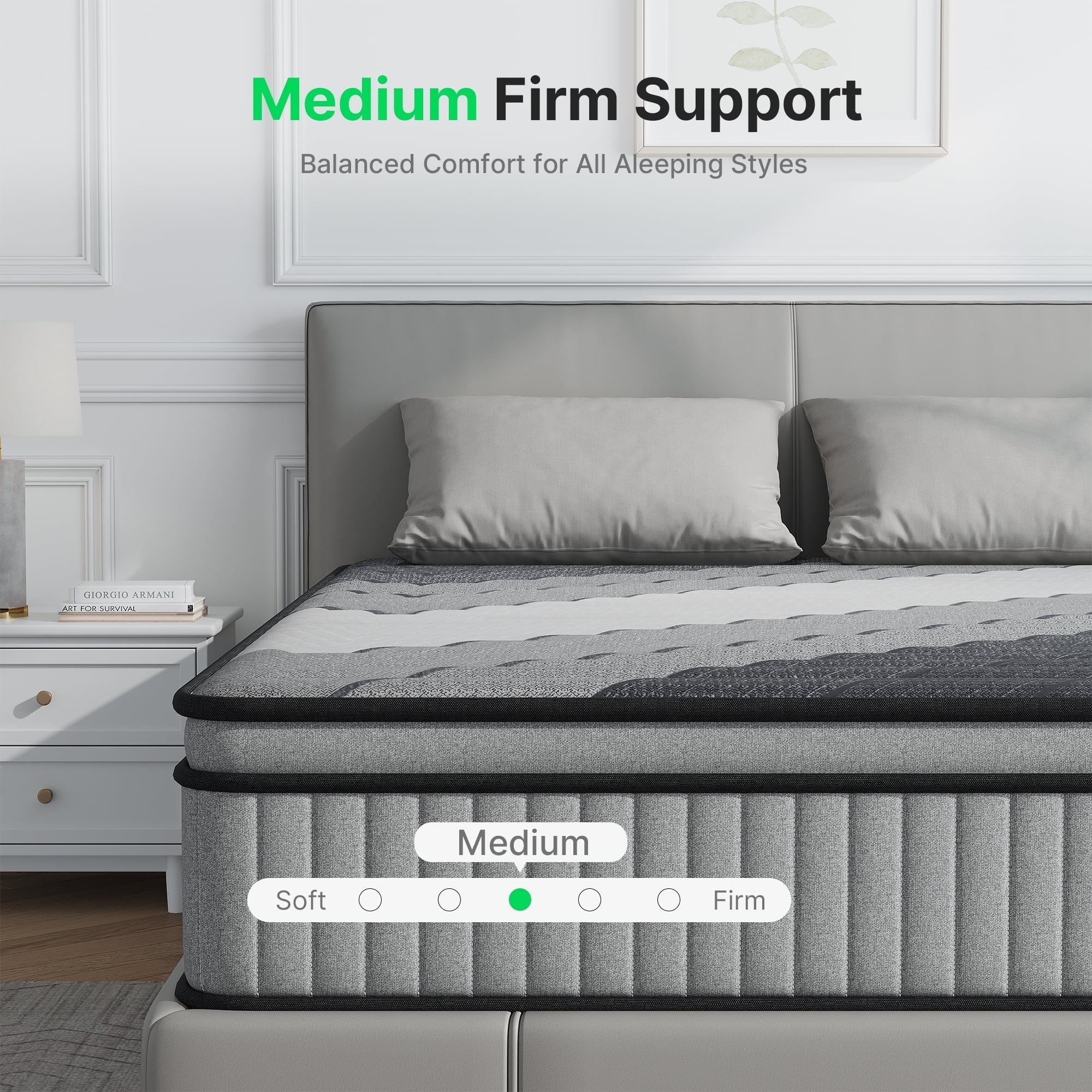 BEHOST 14 inch Queen Size Mattress in a Box, CertiPUR-US Memory Foam, Fiberglass-free & Reinforced Edge Support