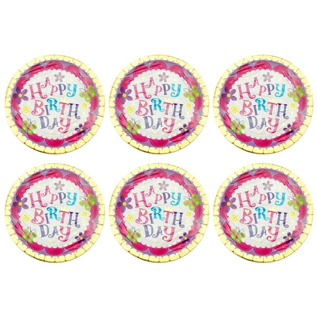 6 Pcs Plateaux en Papier Jetables pour Gâteaux, Cercle de Gâteau de Jour, Assiettes en Papier d'Anniversaire, Planches Rondes pour Gâteaux, Assiettes à Dessert, Bases en Cercle en Carton pour Jour d'Anniversaire, Type 4