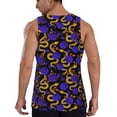 thumbnail image 3 of Fotbe Golden Snake And Purple Rose Pattern Men's Quick Dry Workout Tank Top Gym Muscle Tee Fitness Bodybuilding Sleeveless T Shirt Breathable Workout Shirt-, 3 of 9
