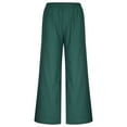 thumbnail image 5 of Soft Cotton Casual Pants - Women's Ladies' Solid Color Elastic Waist Cotton and Linen Big Casual Pants Green Xxl, 5 of 8