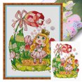 thumbnail image 4 of Hilo de bordar, algodón ecológico completo, 11CT, estampado de niña, obra de arte de punto de cruz, 55*70cm, 4 of 8