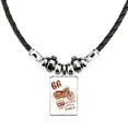 thumbnail image 1 of motocicleta flor patrón de texto ejemplo collar a mano colgante de cuerda de cuero Unbranded M, 1 of 3