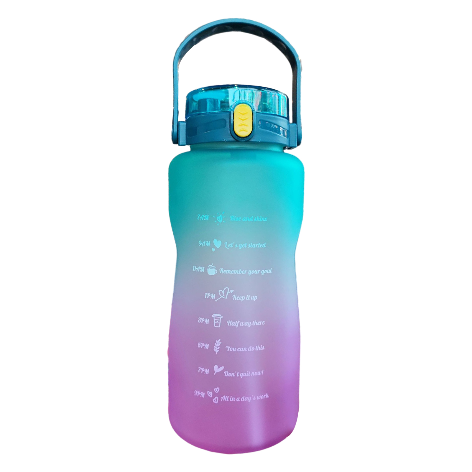Camping Gradient Water bottle 2000ml Reusable Flip Top Water Bottle