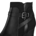 thumbnail image 2 of Pennysue Women's Chunky Heel Booties Black Zipper Ankle Booties Size 11, 2 of 6