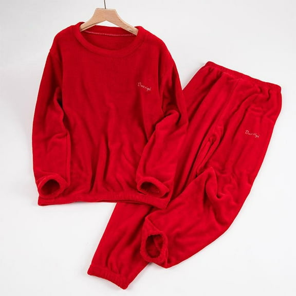 BILIKEYU Women's Winter Thickened Fleece Warm Two Piece Set Sleepwear, Fuzzy Pajama Pants, Fleece Pajamas Women, Two Piece Outfits