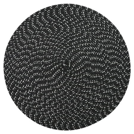 

SuChun Outdoor Placemats Woven Spiral Table Placemats 15 Inches Round Set Of 4 Non Slip Dining & Kitchen Table Mats Black