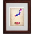 thumbnail image 2 of Trademark Fine Art "Japan Watercolor Map" Matted Framed Art by Naxart, Wood Frame, 2 of 3