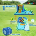 thumbnail image 2 of (2024 New) JOYMOR Inflatable Water Slide Bounce House for Kid 3-6, Inflatable Water Slide w/Basketball Hoop, Water Cannon, Ring-Toss Game, Inflatable Water Bounce House w/Slides, Air Blower, 2 of 8