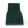 thumbnail image 5 of Noble House Wade Indoor Velvet Button Tufted Chaise Lounge, Teal, Dark Brown, 5 of 6