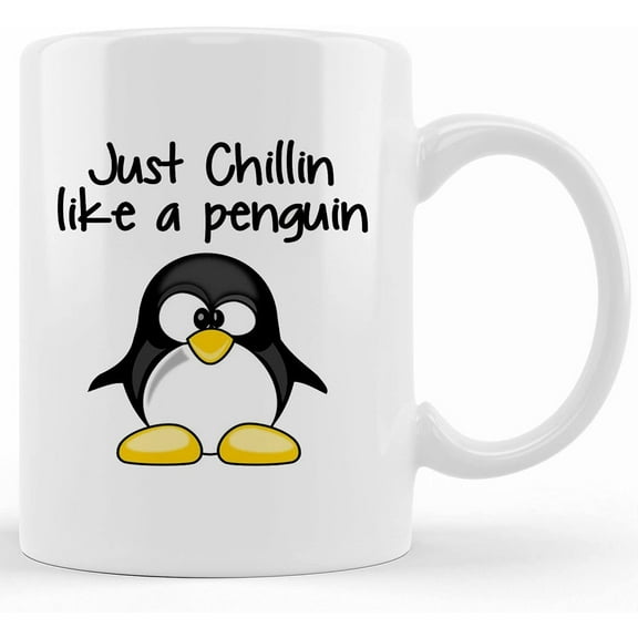 Penguin Mug Penguin Gift Penguin Chillin Like A Penguin Coffee Mug Penguin Coffee Mug Penguin Cup Penguins Cute Penguin Mug, Ceramic Novelty Coffee Mugs 11oz, 15oz Mug, Tea Cup, Gift Present Mug For