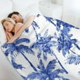 thumbnail image 6 of Indigo Blue Palm Tree Blanket Navy Blue Palm Tree Soft Warm Throw Blankets 30"x40" Flannel Cozy Warm Plush Lightweight Throw Blanket for Couch Bed Sofa Gift Idea, 6 of 6