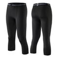 thumbnail image 2 of Men Compression Shorts Gym 3/4 Pant Base Layers Running Sport Tights Leggings, 2 of 4