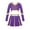 Purple, variant on Alvivi Girls Cheer Uniform Long Sleeve Crop Top with Skirt Halloween Cheerleading Dance Outfits Purple 10