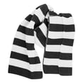 thumbnail image 4 of Ljudmp Striped Shawl Wraps for Women Men Fall Winter Furry Colorblock Scarf Knitted Cold-weather Neck Wrapping Head Scarf Neck Cover Black, 4 of 4