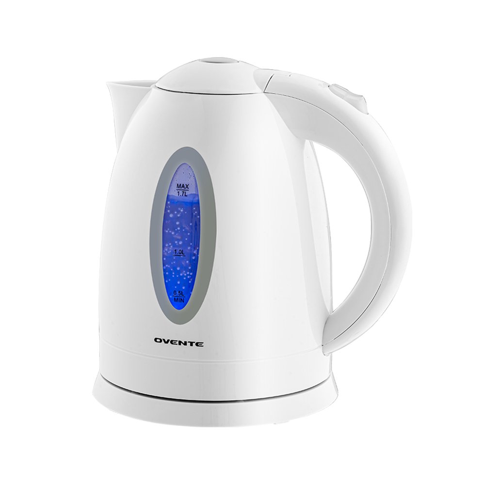 Ovente Electric Hot Water Kettle 1.7 Liter with LED Light, 1100 Watt