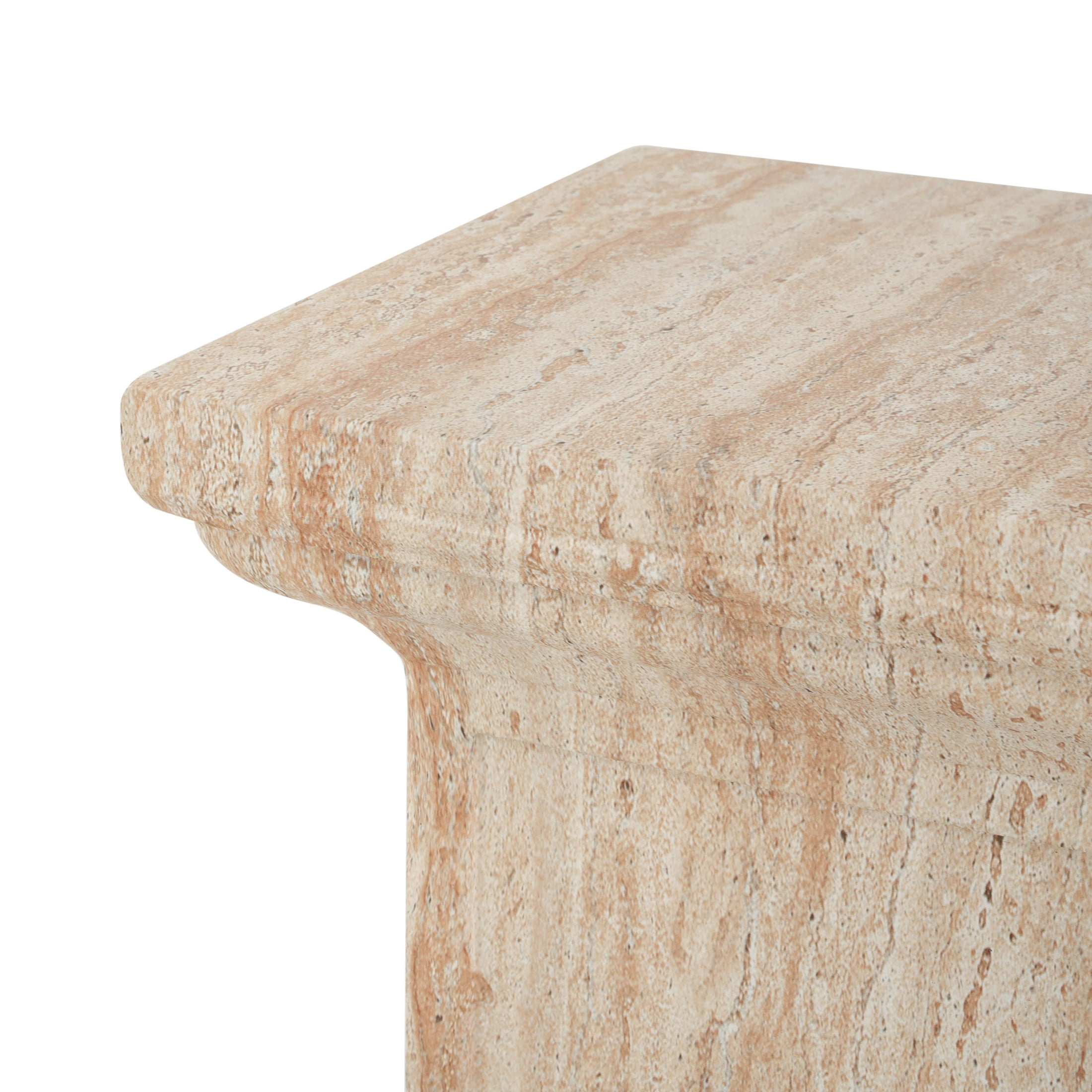 Christopher Knight Home Square MGO Pedestal Display Plant Stand, Indoor and Outdoor Use, Travertine