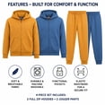 thumbnail image 4 of Quad Seven Boys Fleece Jogger Set - 4 Piece Basic Solid Full Zip Hoodie and Sweatpants (Sizes: 8-18), 4 of 7
