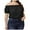 Black, variant on Women's Plus Size Solid Color Short Sleeve Straight Neck Off Shoulder Shirt, Casual and Stylish Top for Everyday Wear, Comfortable Loose Fit, Perfect for Warm Weather, Available in Multiple Sizes