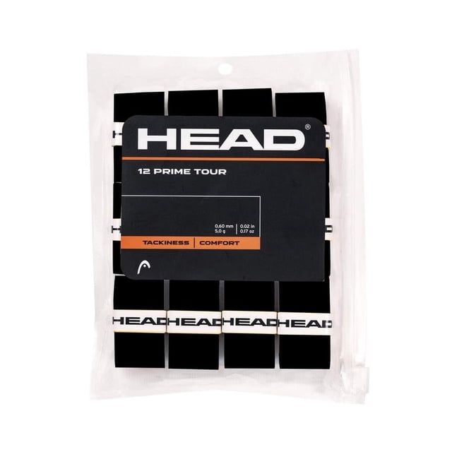Overgrip HEAD Prime Tour Negro Paquete de 12 Unidades