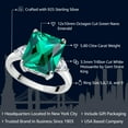 thumbnail image 2 of Gem Stone King 5.80 Cttw Emerald Cut Green Nano Emerald and White Moissanite 3 Stone Ring for Women | 925 Sterling Silver | Three Stone Wedding Engagement Anniversary Promise Ring for Women | Size 8, 2 of 4
