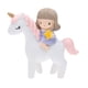 thumbnail image 1 of Figurita de niña y unicornio Adorable resina Adornos de escritorio Festival Decoración Niños Regalo (Rosa), 1 of 8
