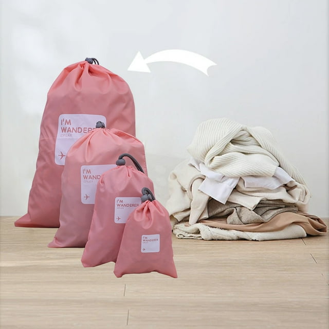 Vaidha Travel Drawstring Bag Set - 4 Items Great For Organizing Luggage And Packing Reasons