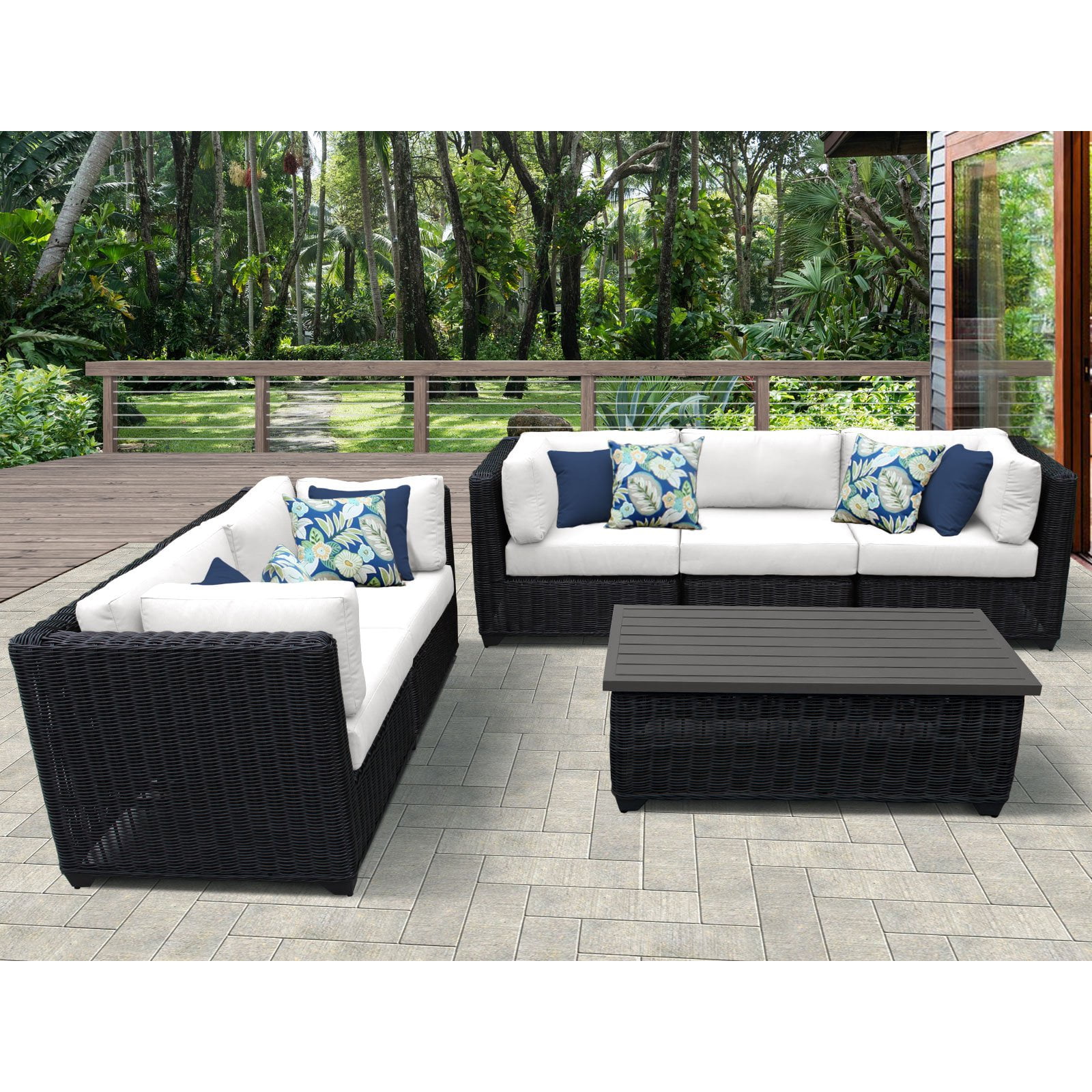 TK Classics Venice 6Piece Outdoor Wicker Patio Conversation Set