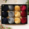 thumbnail image 5 of Hvmvliv Cloth Wrapped Christmas Ball Decoration Pendant Fabric Embellishment Ornaments for Christmas Tree Decor Blue, 5 of 6